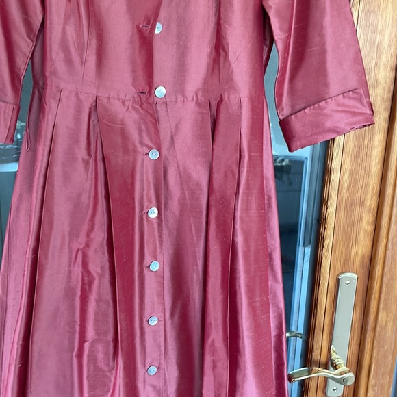 AUSTIN REED SILK ACETATE MAXI SHIRTWAIST DRESS 50’s ROckabilly 🎶 - Picture 3 of 9